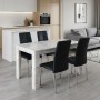 Dining room set 5pcs Darlen - Alma Megapap white marble color - black 125x72x74cm.