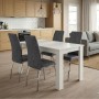 Dining room set 5pcs Darlen - Alma Megapap white color - grey 125x72x74cm.