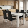 Dining room set 5pcs Darlen - Alma Megapap white color - black 125x72x74cm.