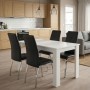 Dining room set 5pcs Darlen - Alma Megapap white color - black 125x72x74cm.