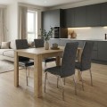Dining room set 5pcs Darlen - Alma Megapap sapphire oak color - grey 125x72x74cm.