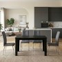 Dining room set 5pcs Darlen - Alma Megapap sencron black color - grey 125x72x74cm.
