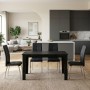 Dining room set 5pcs Darlen - Alma Megapap sencron black color - black 125x72x74cm.