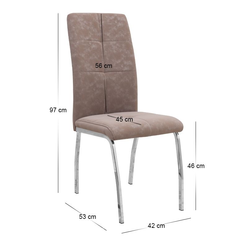 Dining room set 5pcs Darlen - Alma Megapap sencron black color - beige 125x72x74cm.