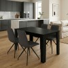 Σετ τραπεζαρία 5τμχ Darlen - Bianca Megapap χρώμα sencron black - γκρι 125x72x74εκ.