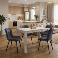 Dining room set 5pcs Darlen - Chiara Megapap white marble color - anthracite 125x72x74cm.