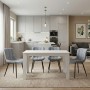 Dining room set 5pcs Darlen - Chiara Megapap white color - grey 125x72x74cm.