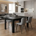 Dining room set 5pcs Darlen - Chiara Megapap sencron black color - grey 125x72x74cm.