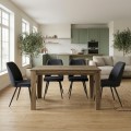 Dining room set 5pcs Darlen - Christy Megapap walnut color - anthracite 125x72x74cm.