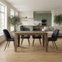 Dining room set 5pcs Darlen - Christy Megapap walnut color - anthracite 125x72x74cm.