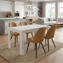 Dining room set 5pcs Darlen - Christy Megapap white color - mustard 125x72x74cm.