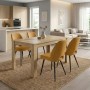 Dining room set 5pcs Darlen - Christy Megapap sapphire oak color - mustard 125x72x74cm.