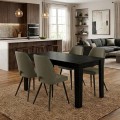 Dining room set 5pcs Darlen - Christy Megapap sencron black color - olive 125x72x74cm.