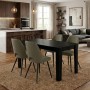 Dining room set 5pcs Darlen - Christy Megapap sencron black color - olive 125x72x74cm.
