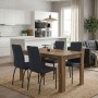 Dining room set 5pcs Darlen - Fina Megapap walnut color - anthracite 125x72x74cm.