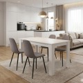 Dining room set 5pcs Darlen - Iris Megapap white color - beige 125x72x74cm.
