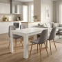 Dining room set 5pcs Darlen - Iris Megapap white color - beige 125x72x74cm.
