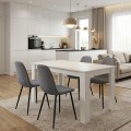 Dining room set 5pcs Darlen - Iris Megapap white color - grey 125x72x74cm.
