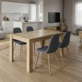 Dining room set 5pcs Darlen - Iris Megapap sapphire oak color - grey 125x72x74cm.