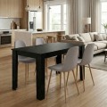 Dining room set 5pcs Darlen - Iris Megapap sencron black color - beige 125x72x74cm.