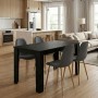 Dining room set 5pcs Darlen - Iris Megapap sencron black color - grey 125x72x74cm.
