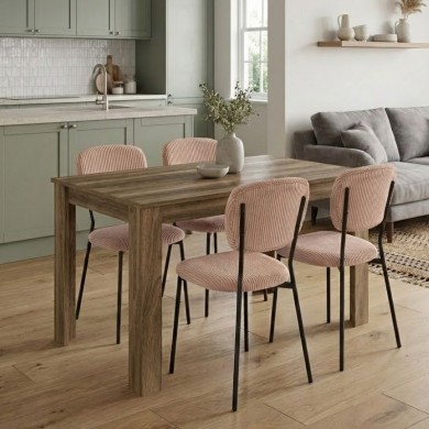 Σετ τραπεζαρία 5τμχ Darlen - Kevin Megapap χρώμα καρυδί - μόκα 125x72x74εκ.