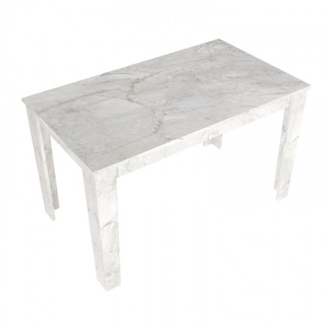 Σετ τραπεζαρία 5τμχ Darlen - Kevin Megapap χρώμα λευκό εφέ μαρμάρου - λαδί 125x72x74εκ.