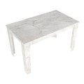 Dining room set 5pcs Darlen - Kevin Megapap white marble color - mustard 125x72x74cm.