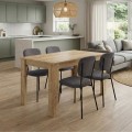 Σετ τραπεζαρία 5τμχ Darlen - Kevin Megapap χρώμα sapphire oak - γκρι 125x72x74εκ.