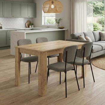 Σετ τραπεζαρία 5τμχ Darlen - Kevin Megapap χρώμα sapphire oak - λαδί 125x72x74εκ.