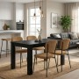 Dining room set 5pcs Darlen - Kevin Megapap sencron black color - mustard 125x72x74cm.