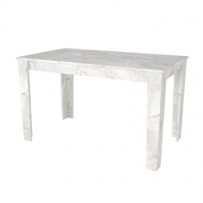 Σετ τραπεζαρία 5τμχ Darlen - Laura Megapap χρώμα λευκό εφέ μαρμάρου - γκρι 125x72x74εκ.