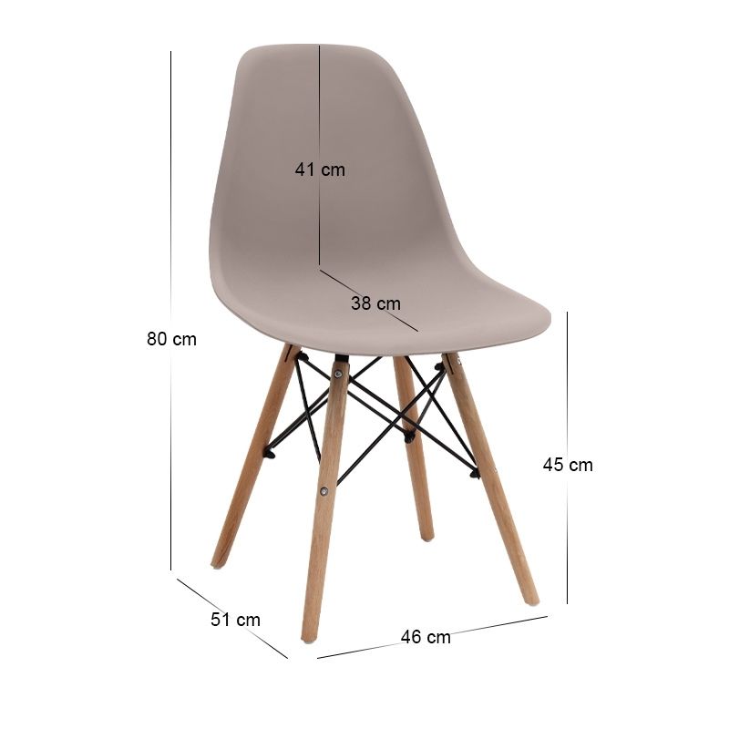 Dining room set 5pcs Darlen - Nova Megapap white color - cappuccino 125x72x74cm.