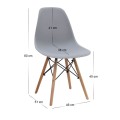 Σετ τραπεζαρία 5τμχ Darlen - Nova Megapap χρώμα sencron black - γκρι 125x72x74εκ.