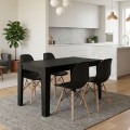 Dining room set 5pcs Darlen - Nova Megapap sencron black color - black 125x72x74cm.