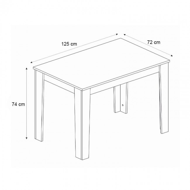 Σετ τραπεζαρία 5τμχ Darlen - Nova Megapap χρώμα sencron black - μαύρο 125x72x74εκ.