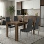 Dining room set 5pcs Darlen - Rosa Megapap walnut color - grey 125x72x74cm.
