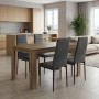 Dining room set 5pcs Darlen - Rosa Megapap walnut color - black 125x72x74cm.