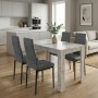 Dining room set 5pcs Darlen - Rosa Megapap white marble color - grey 125x72x74cm.