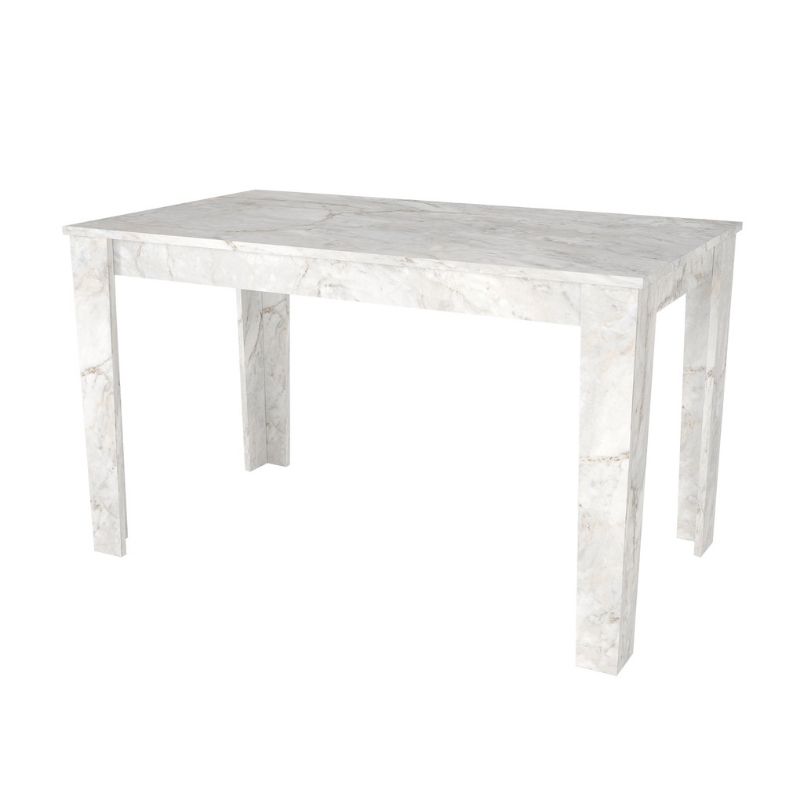 Dining room set 5pcs Darlen - Rosa Megapap white marble color - grey 125x72x74cm.