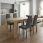 Dining room set 5pcs Darlen - Rosa Megapap sapphire oak color - grey 125x72x74cm.