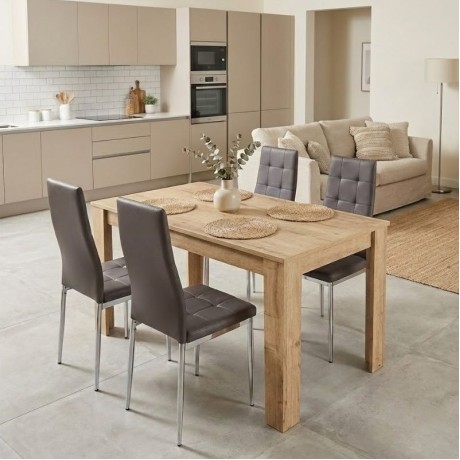 Dining room set 5pcs Darlen - Rosa Megapap sapphire oak color - brown 125x72x74cm.