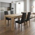 Dining room set 5pcs Darlen - Rosa Megapap sapphire oak color - black 125x72x74cm.