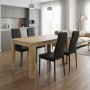 Dining room set 5pcs Darlen - Rosa Megapap sapphire oak color - black 125x72x74cm.