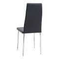 Σετ τραπεζαρία 5τμχ Darlen - Rosa Megapap χρώμα sapphire oak - μαύρο/χρωμίου πόδι 125x72x74εκ.