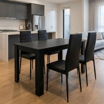 Dining room set 5pcs Darlen - Rosa Megapap sencron color - black 125x72x74cm.