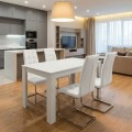 Σετ τραπεζαρία 5τμχ Darlen - Vela Megapap χρώμα λευκό 125x72x74εκ.