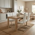 Dining room set 5pcs Darlen - Vela Megapap sapphire oak color - white 125x72x74cm.