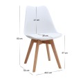 Dining room set 5pcs Darlen - Viva Megapap walnut color - white 125x72x74cm.