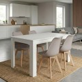 Σετ τραπεζαρία 5τμχ Darlen - Viva Megapap χρώμα λευκό - cappuccino 125x72x74εκ.